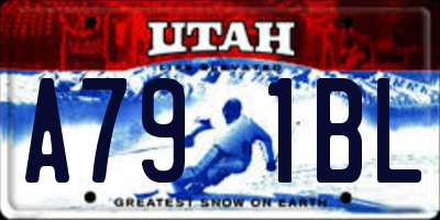 UT license plate A791BL