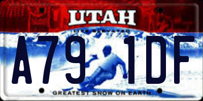 UT license plate A791DF