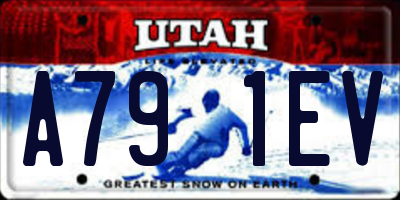 UT license plate A791EV