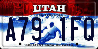 UT license plate A791FQ