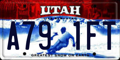 UT license plate A791FT
