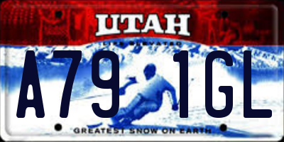 UT license plate A791GL