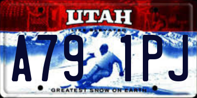UT license plate A791PJ