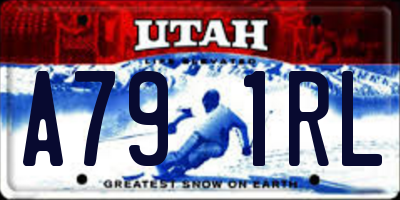 UT license plate A791RL