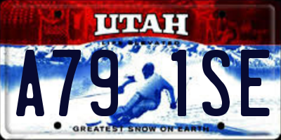 UT license plate A791SE