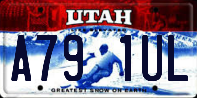 UT license plate A791UL