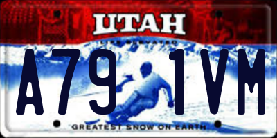 UT license plate A791VM