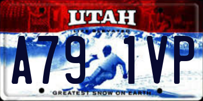 UT license plate A791VP