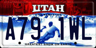 UT license plate A791WL