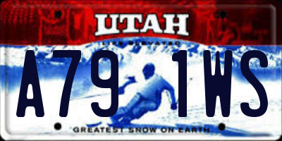 UT license plate A791WS