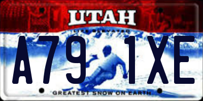 UT license plate A791XE