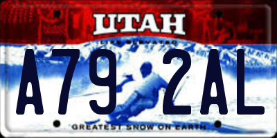 UT license plate A792AL