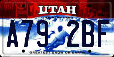 UT license plate A792BF