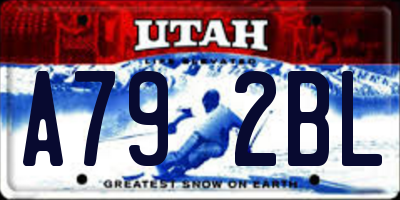 UT license plate A792BL
