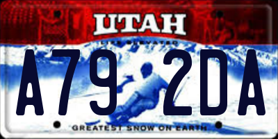 UT license plate A792DA