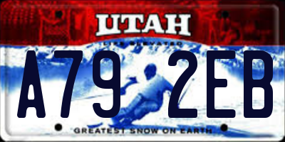 UT license plate A792EB