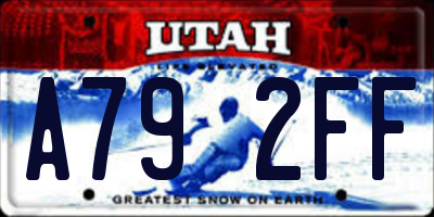UT license plate A792FF