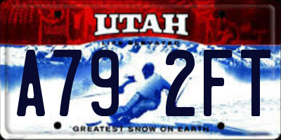 UT license plate A792FT