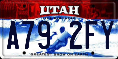 UT license plate A792FY