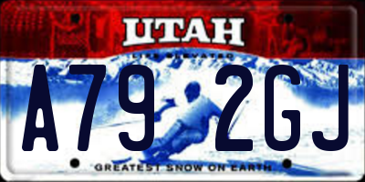UT license plate A792GJ