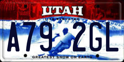 UT license plate A792GL