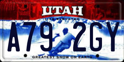 UT license plate A792GY
