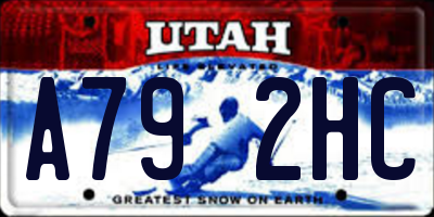 UT license plate A792HC