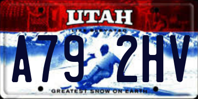 UT license plate A792HV