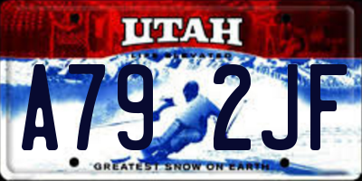 UT license plate A792JF
