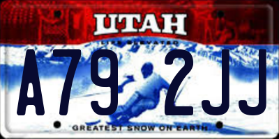 UT license plate A792JJ