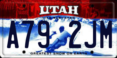 UT license plate A792JM