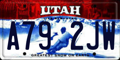 UT license plate A792JW