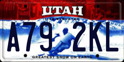 UT license plate A792KL