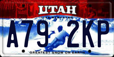 UT license plate A792KP