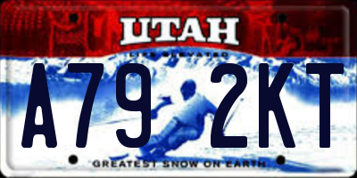 UT license plate A792KT
