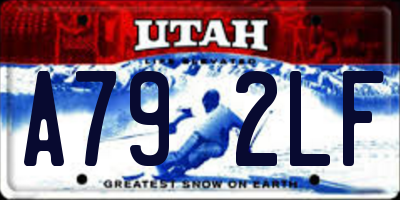 UT license plate A792LF