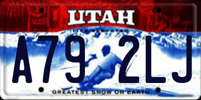 UT license plate A792LJ