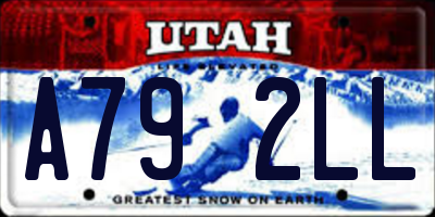 UT license plate A792LL