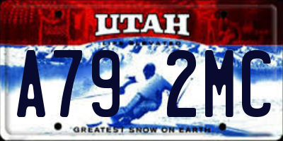 UT license plate A792MC