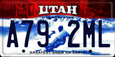 UT license plate A792ML