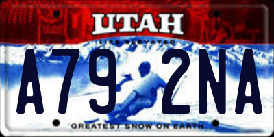 UT license plate A792NA