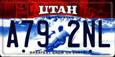 UT license plate A792NL