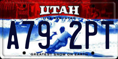 UT license plate A792PT
