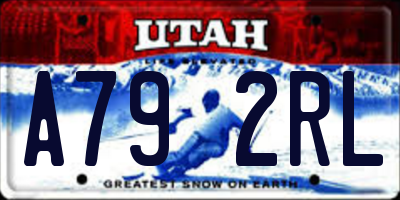 UT license plate A792RL