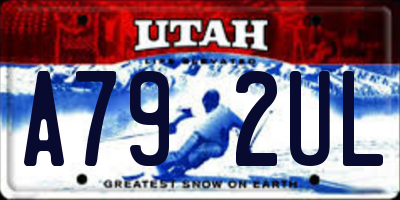 UT license plate A792UL
