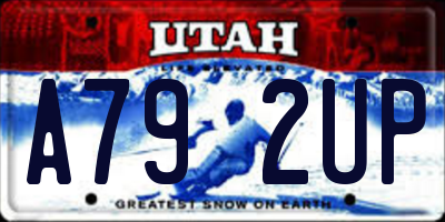 UT license plate A792UP
