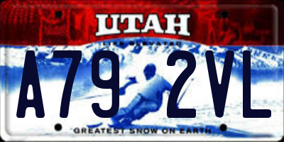 UT license plate A792VL