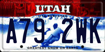 UT license plate A792WK