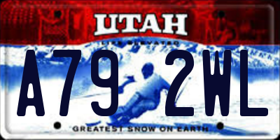 UT license plate A792WL