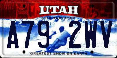 UT license plate A792WV